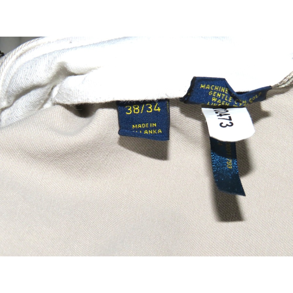Polo Ralph Lauren Khaki Classic Fit Cotton Pleated Chino Pants Men's 38 X 32 - Picture 9 of 9